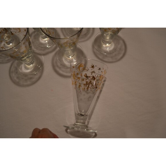 Mid Century K Monogram Kahlua Stars Atomic Sputnik Set of Eight - Picture 5 of 5